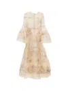 Zimmermann Evening Dress Rebellion Lantern Flared Sleeves In Neutral