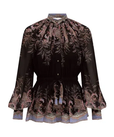 Zimmermann Long Sleeve Shirt In Black