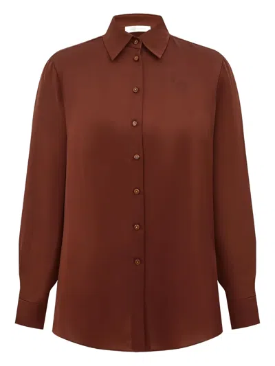 Zimmermann Long-sleeve Silk Shirt In Multi