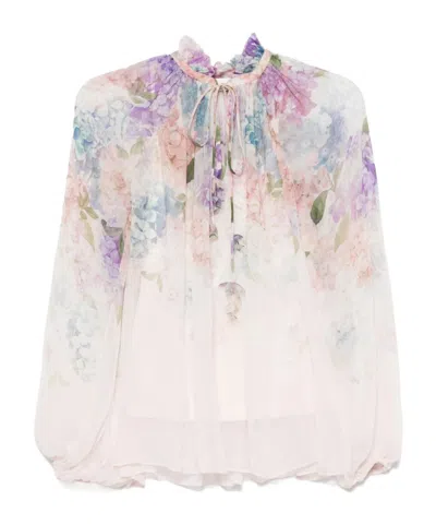 Zimmermann Billow Dawning Blouse In Multicolor