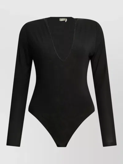 ZIMMERMANN LONG SLEEVE V NECK STRETCH BODYSUIT