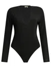 Zimmermann Black Viscose Elastane Long-sleeved Bodysuit In Black