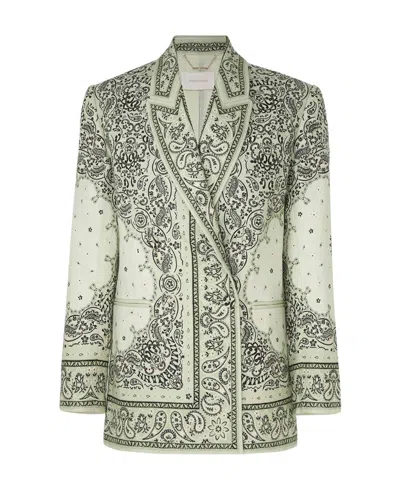 Zimmermann Long-sleeved Casual Jacket In Gray