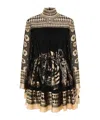 Zimmermann Illustration Otto Metallic Silk-blend Jacquard Mini Dress In Black