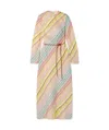 Zimmermann Halliday Belted Striped Linen Maxi Dress In Nude