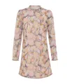 Zimmermann Illustration Crystal-embellished Floral-print Linen And Silk-blend Organza Mini Dress In Nude
