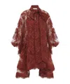 Zimmermann Illustration Lace Mini Dress In Red