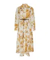Zimmermann Ramie Shirt Dress Flower Print In Nude