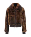 Zimmermann Illustration Shearling Fur Jacket In Black