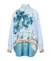 Zimmermann Illustration Oversized Shirt In Blue