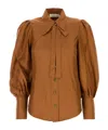Zimmermann Illustration Blouson Shirt In Brown