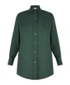 Zimmermann Relaxed Fit Shirt With Curved Hem In Green