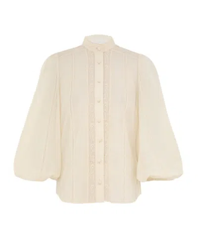 Zimmermann Long-sleeved Shirt In Nude