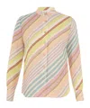 Zimmermann Halliday Slim Fit Stripe Linen Button-up Shirt In Nude