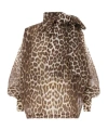 Zimmermann Illustration Billow Leopard-printed Linen-silk Chiffon Top In Nude