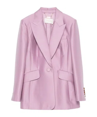 Zimmermann Long-sleeved Suit Coat In Pink