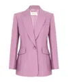 Zimmermann Single-breasted Jacket In Wool And Silk In Pink