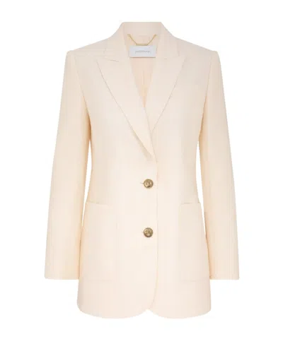 Zimmermann Long-sleeved Suit Coat In White
