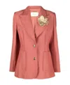 Zimmermann Floral-appliqué Single-breasted Blazer In Red