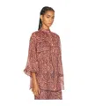 Zimmermann Ottie Paisley-print Ramie Shirt In Pink