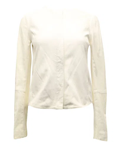 Zimmermann Longsleeve Blouse In White Linen