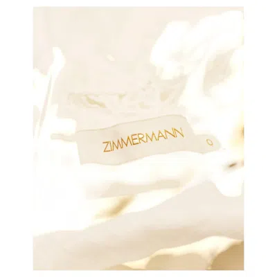 Pre-owned Zimmermann Longsleeve Blouse In White Linen
