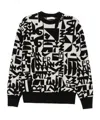 Zimmermann Logo-intarsia Knitted Sweater In Black