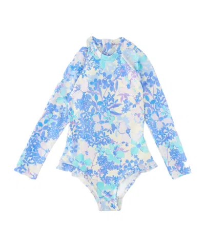 Zimmermann Kids' Long-sleeved One-piece Swimsuit In Multi