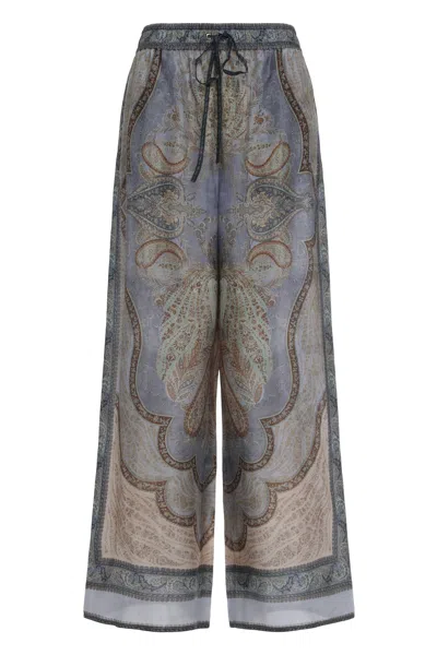 Zimmermann Loose Pants Wanderlust In Purple