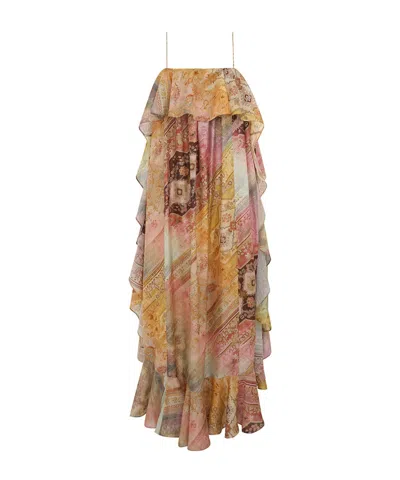 Zimmermann Lotus Leaf Side Dress In Nude | ModeSens