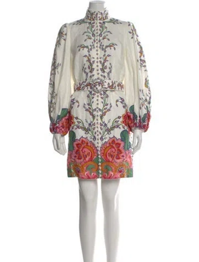 Pre-owned Zimmermann Lovestruck Mini Dress In White
