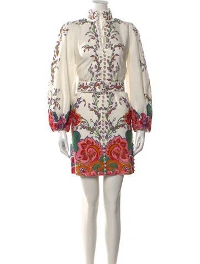 Pre-owned Zimmermann Lovestruck Mini Dress In White
