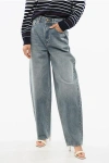 Zimmermann Low Waist Wide Leg Barrel Jeans In Gray