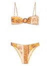 Zimmermann Lucky Bamboo Ring Bikini Set In Orange