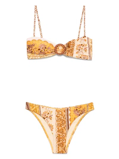 Zimmermann Lucky Bamboo Ring Bikini In Yellow