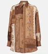 Zimmermann Lucky Brown Shirt With Classic Collar And All-over Floral Print In Silk Woman