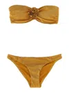 Zimmermann Lucky Bandeau Flower Beachwear Beige In Gold