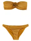 Zimmermann Lucky Bandeau Flower Beachwear Beige In Yellow