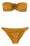 Zimmermann Lucky Bandeau Flower Beachwear Beige In Sand