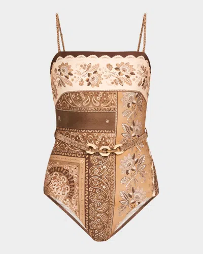 ZIMMERMANN LUCKY BANDEAU ONE-PIECE SWIMSUIT