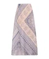 Zimmermann Womens Blue Bandana Lucky Bias-cut Linen Maxi Skirt