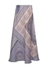 Zimmermann Lucky Bias Skirt Blue Bandana In Purple