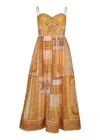 Zimmermann Lucky Corset Midi Dress Mustard Banana In Brown