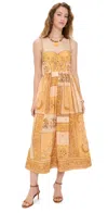 Zimmermann Womens Mustard Bandana Lucky Corset Cotton Midi Dress Xl In Yellow