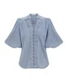 Zimmermann Balloon Sleeve Top Bow Detail