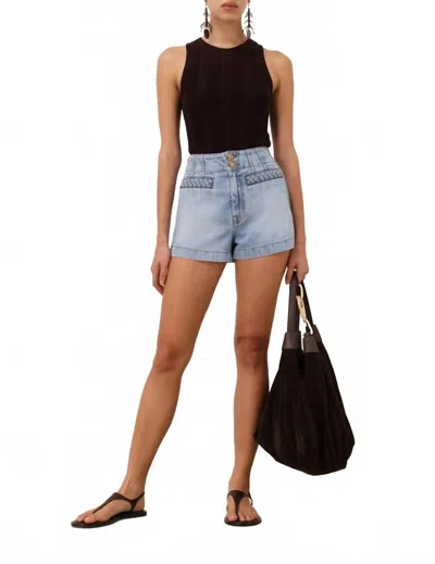 Zimmermann Lucky Denim Short In Skylark In Blue