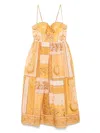 Zimmermann Womens Mustard Bandana Lucky Corset Cotton Midi Dress Xl In Yellow