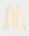 Zimmermann Womens Ivory Lucky Embroidered Cotton Blouse
