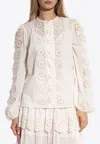 Zimmermann Lucky Embroidered Blouse In Ivory In White