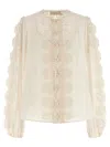 Zimmermann Lucky Embroidered Blouse In Ivory In Multi